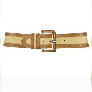 Vintage Linea Pelle Laser Cut Leather Belt Size S